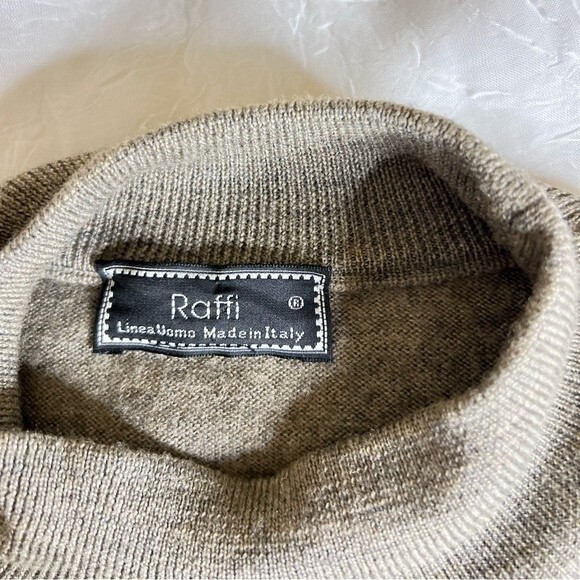 RAFFI LINEA UOMO Mens Brown Sweater XL Made in Italy 100% MERINO WOOL - Picture 3 of 13